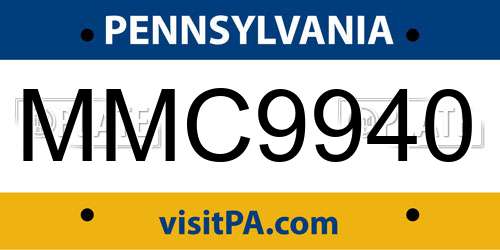 MMC9940 Pennsylvania License Plate
