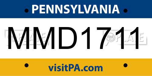 MMD1711 Pennsylvania License Plate