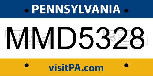 MMD5328 Pennsylvania License Plate
