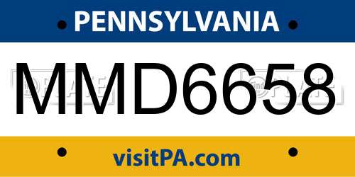 MMD6658 Pennsylvania License Plate