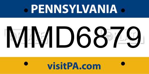 MMD6879 Pennsylvania License Plate