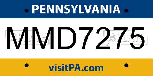 MMD7275 Pennsylvania License Plate
