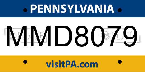 MMD8079 Pennsylvania License Plate