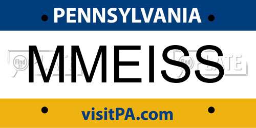 MMEISS Pennsylvania License Plate