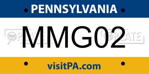 MMG02 Pennsylvania License Plate