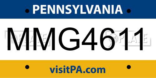 MMG4611 Pennsylvania License Plate
