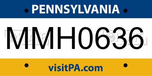 MMH0636 Pennsylvania License Plate