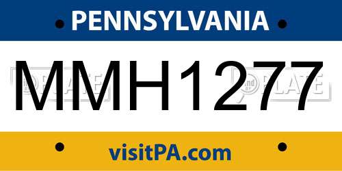 MMH1277 Pennsylvania License Plate