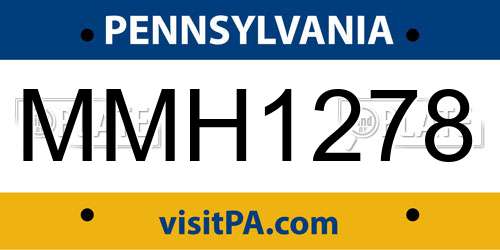 MMH1278 Pennsylvania License Plate
