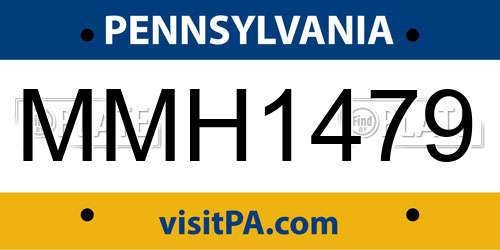MMH1479 Pennsylvania License Plate
