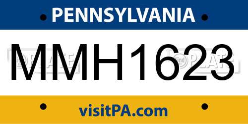 MMH1623 Pennsylvania License Plate