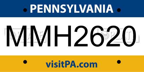 MMH2620 Pennsylvania License Plate