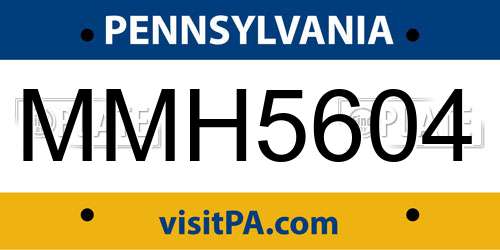 MMH5604 Pennsylvania License Plate