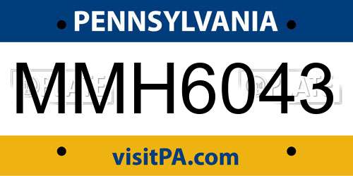 MMH6043 Pennsylvania License Plate