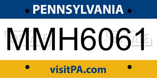 MMH6061 Pennsylvania License Plate