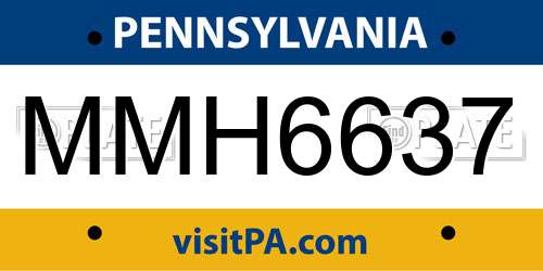 MMH6637 Pennsylvania License Plate