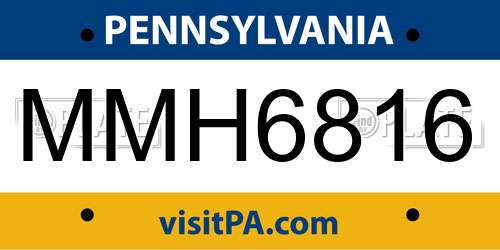 MMH6816 Pennsylvania License Plate