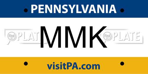 MMK Pennsylvania License Plate