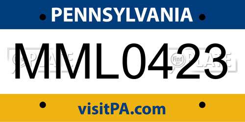 MML0423 Pennsylvania License Plate