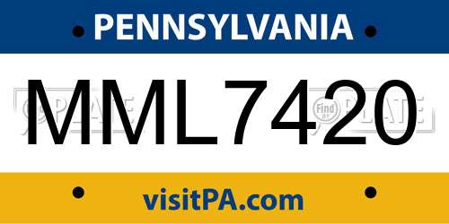 MML7420 Pennsylvania License Plate
