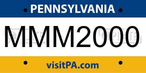 MMM2000 Pennsylvania License Plate