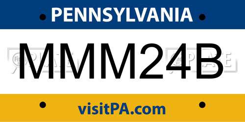 MMM24B Pennsylvania License Plate