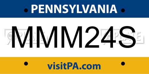 MMM24S Pennsylvania License Plate