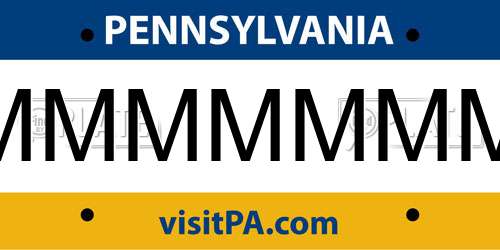 MMMMMMM Pennsylvania License Plate