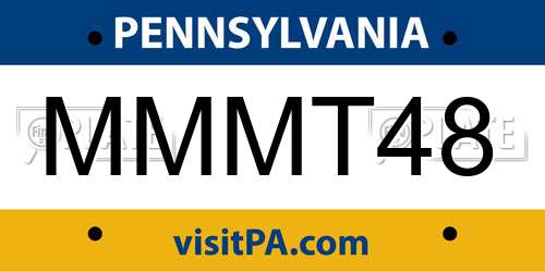 MMMT48 Pennsylvania License Plate