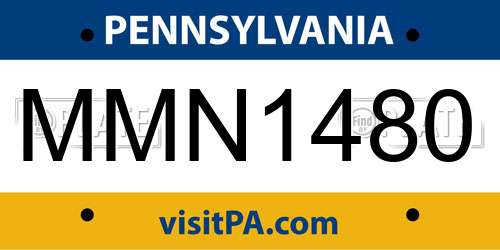 MMN1480 Pennsylvania License Plate