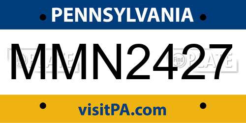MMN2427 Pennsylvania License Plate