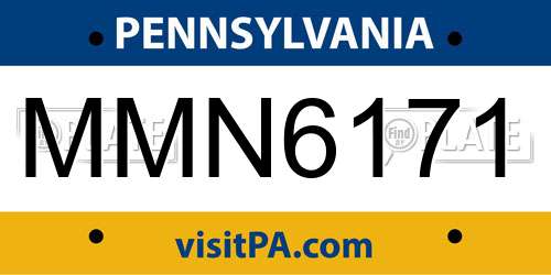 MMN6171 Pennsylvania License Plate