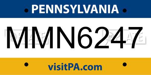 MMN6247 Pennsylvania License Plate