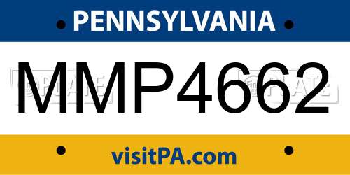 MMP4662 Pennsylvania License Plate