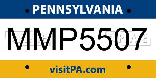 MMP5507 Pennsylvania License Plate