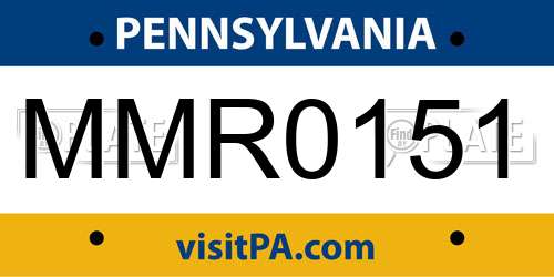 MMR0151 Pennsylvania License Plate