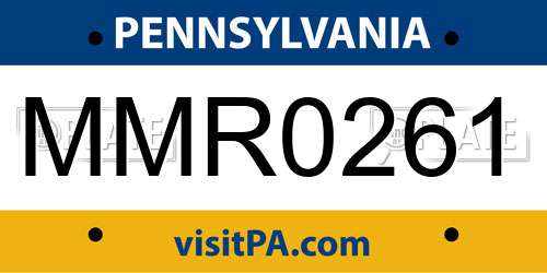 MMR0261 Pennsylvania License Plate