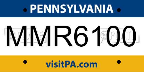 MMR6100 Pennsylvania License Plate