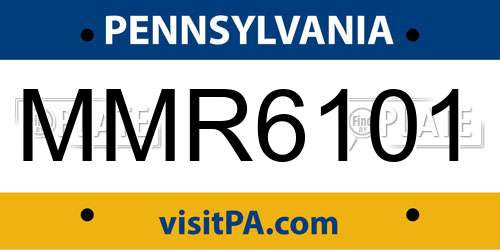 MMR6101 Pennsylvania License Plate