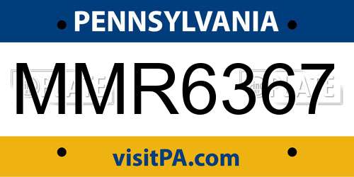 MMR6367 Pennsylvania License Plate