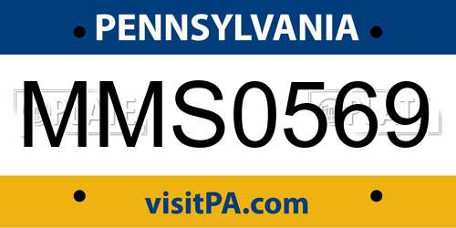 MMS0569 Pennsylvania License Plate