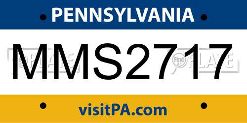 MMS2717 Pennsylvania License Plate