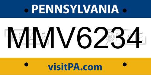 MMV6234 Pennsylvania License Plate