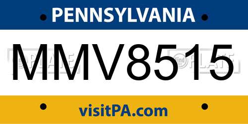 MMV8515 Pennsylvania License Plate