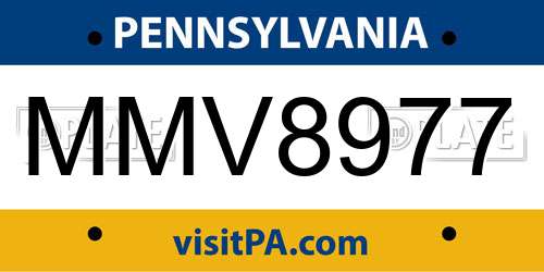 MMV8977 Pennsylvania License Plate