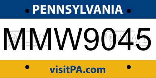 MMW9045 Pennsylvania License Plate