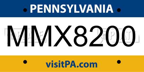 MMX8200 Pennsylvania License Plate