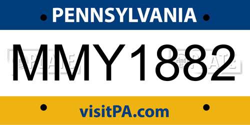 MMY1882 Pennsylvania License Plate