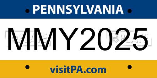 MMY2025 Pennsylvania License Plate