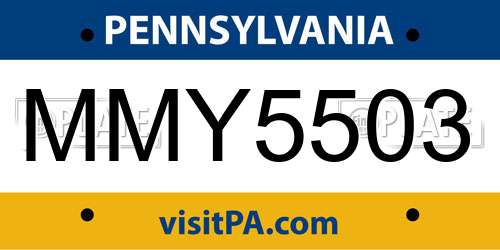 MMY5503 Pennsylvania License Plate